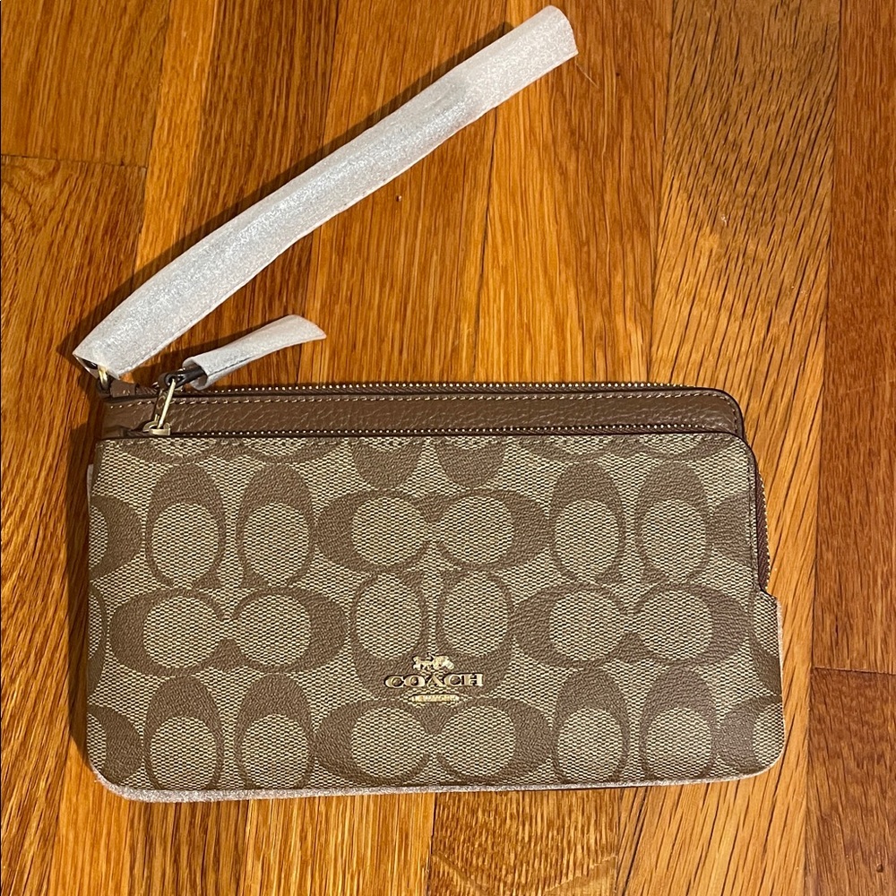 Coach Brown Signature Wristlet